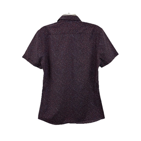 Hugo Boss Red Button Shirt Mens Small Extra Slim Fit Short Sleeve Cotton - Picture 2 of 8